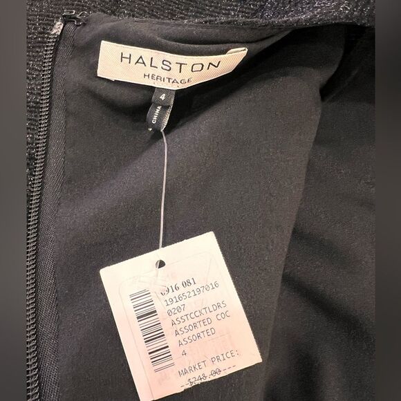 Halston Heritage Evening  Fit Flare Black Formal Mini Dress Size 4 NEW $475 - Picture 7 of 11